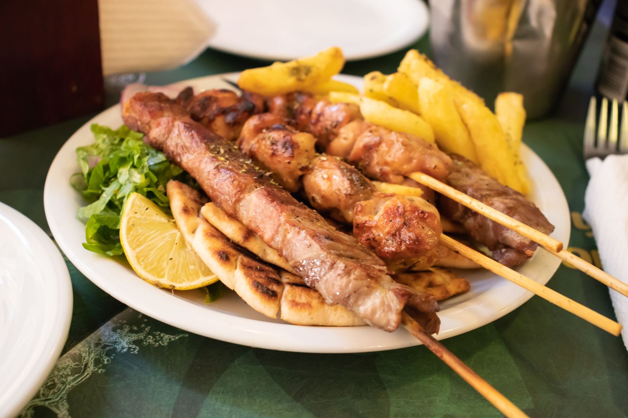 B Greek At Home Chicken Souvlaki Dish